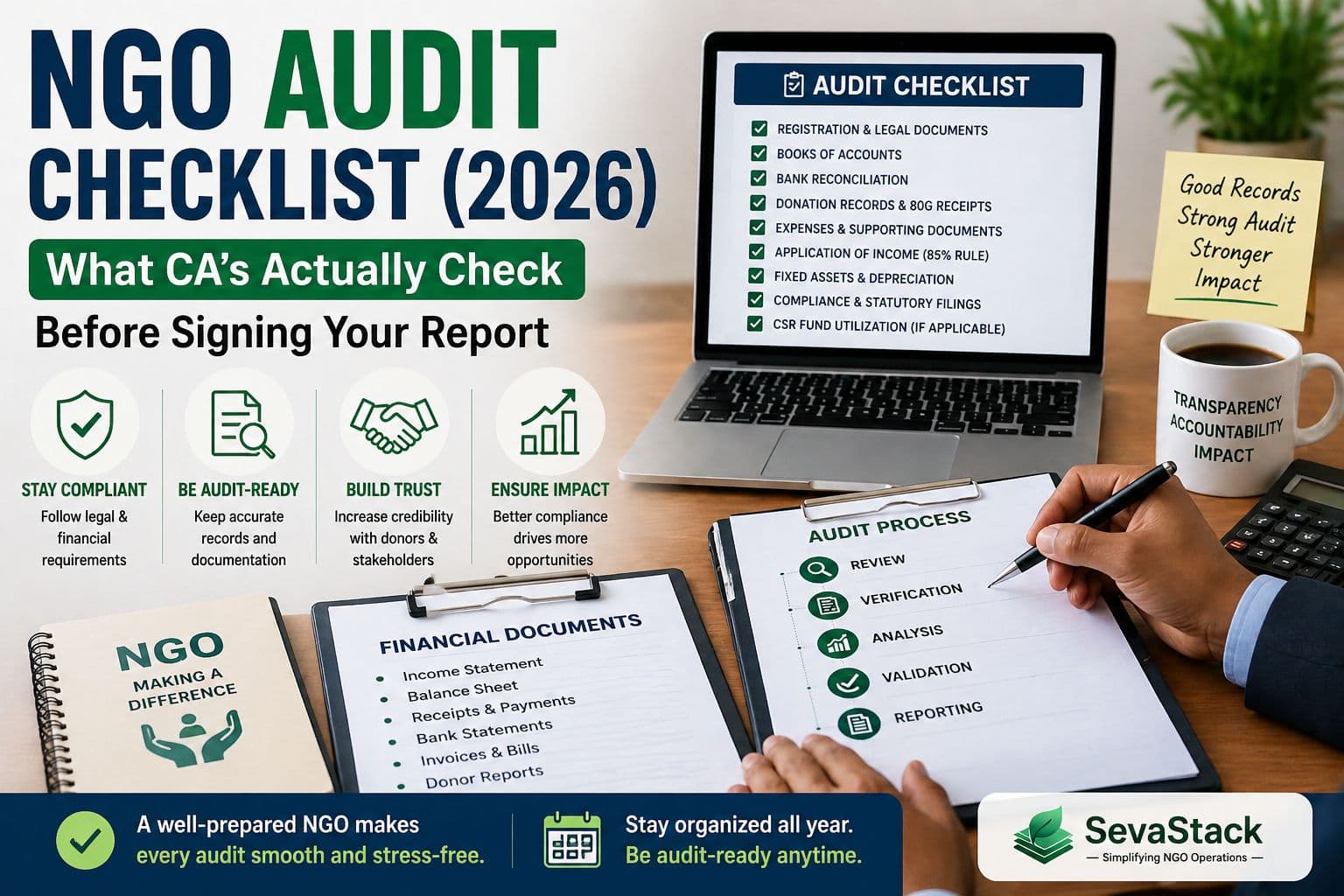 NGO Audit Checklist (2026): What a CA Actually Checks Before Signing Your Report